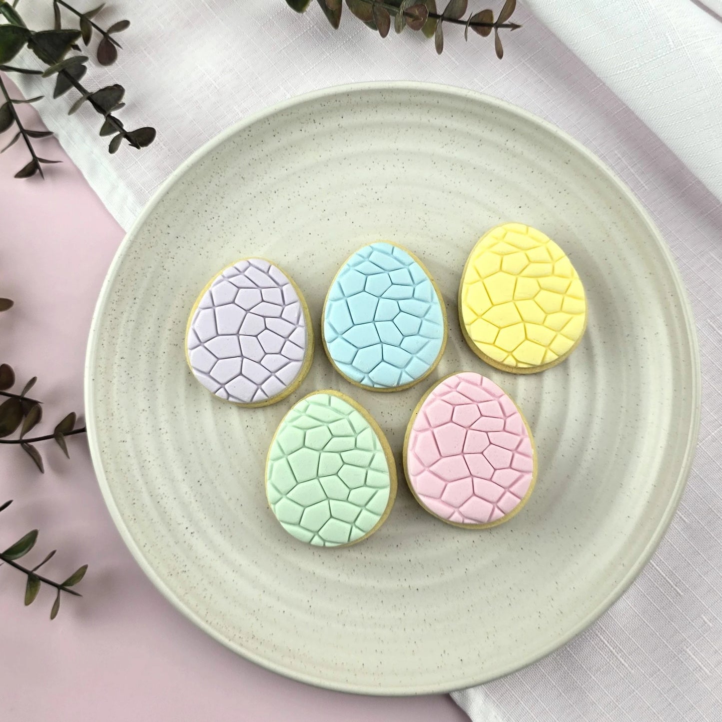 Custom Cookie Cutters Easter Egg Cutter & Embosser Set - Full Set 5 x Egg