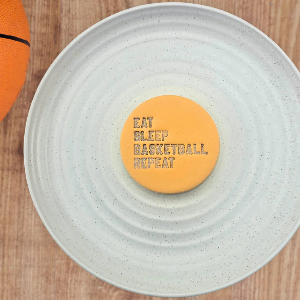 Custom Cookie Cutters - Eat, Sleep, Basketball, Repeat - Embosser