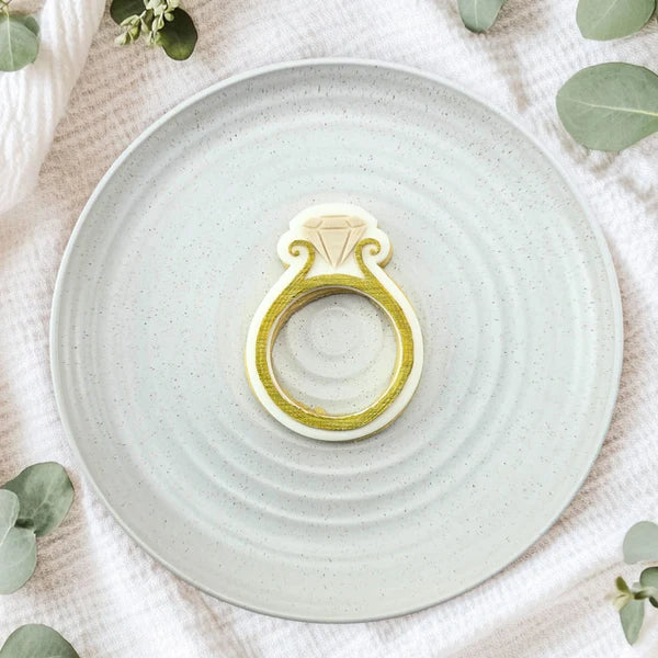 Custom Cookie Cutters Engagement Ring Cutter and Debosser Set