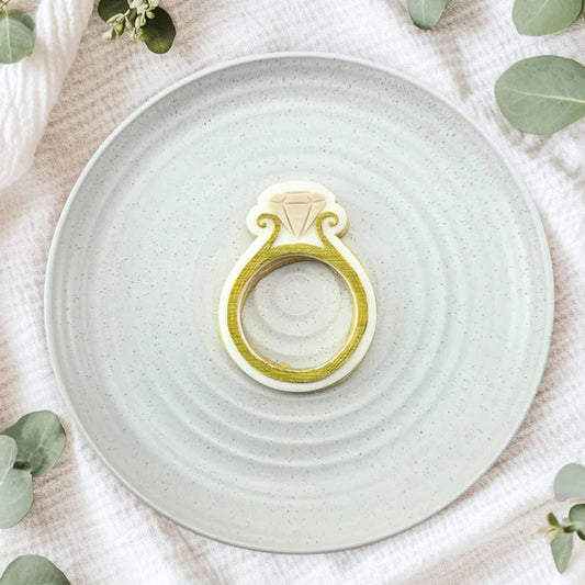 Custom Cookie Cutters Engagement Ring Cutter and Debosser Set