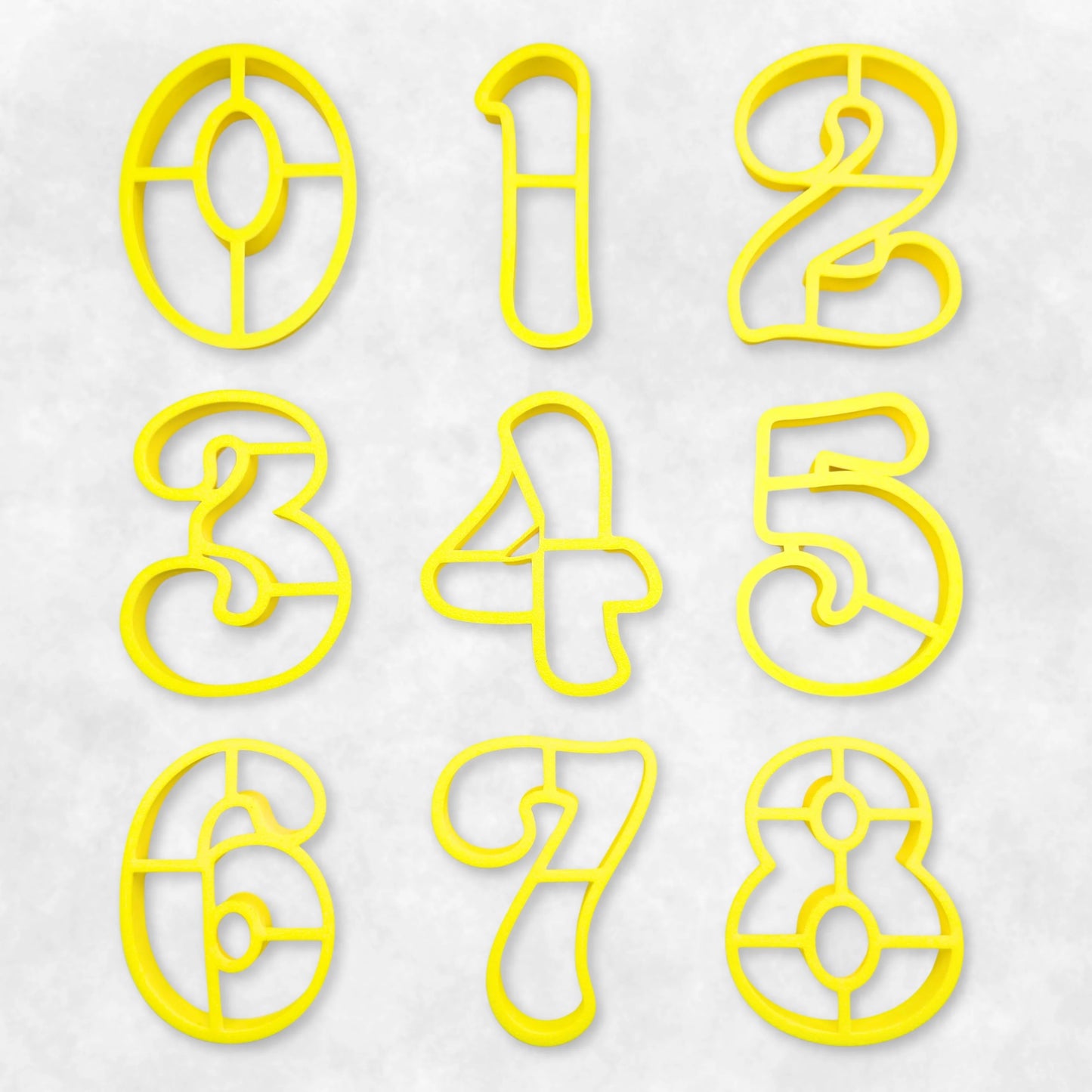 Custom Cookie Cutters - 3.5 Inch Number Cutters (Groovy) FULL SET.