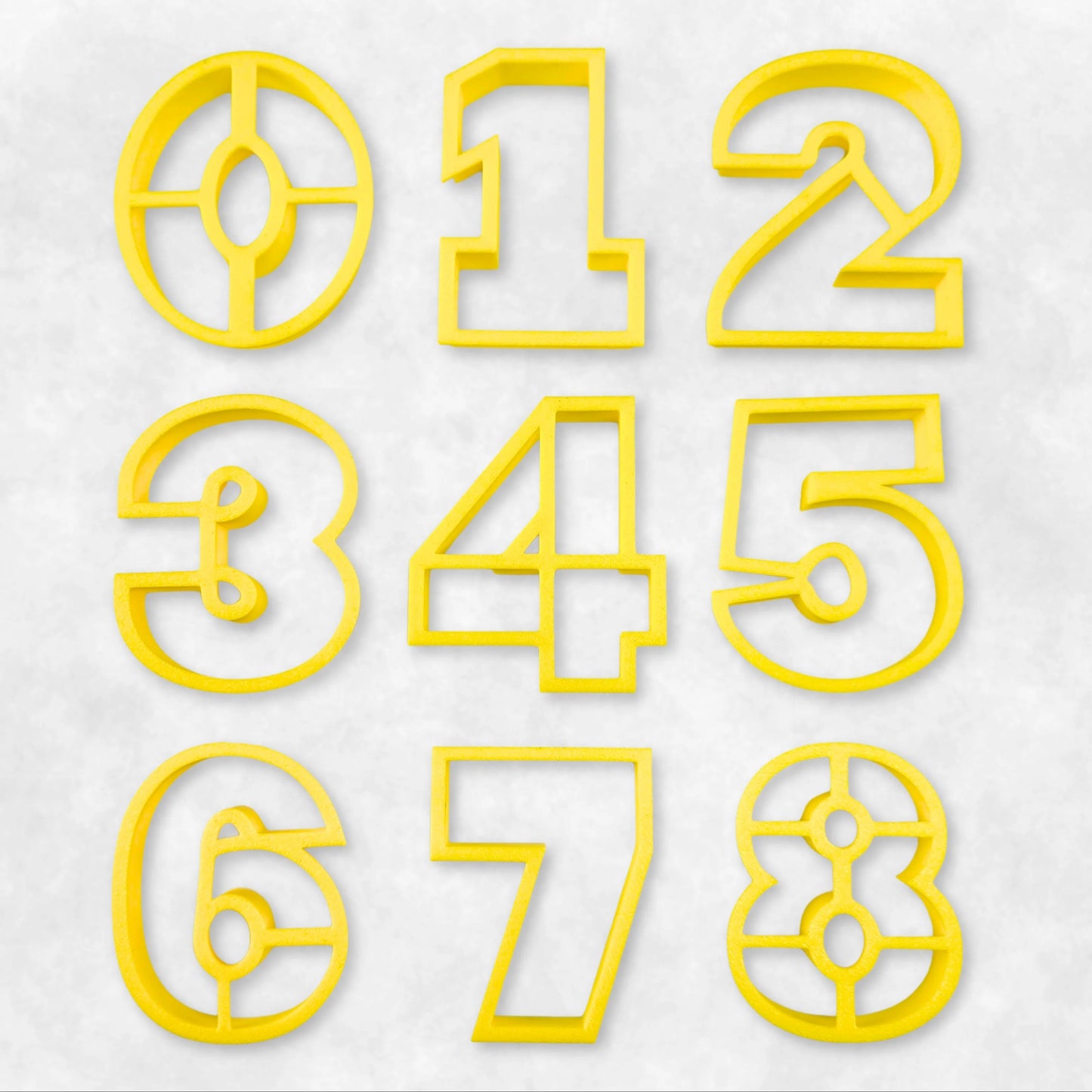 Custom Cookie Cutters - Number Cutters (Wide Version) FULL SET - 3INCH.