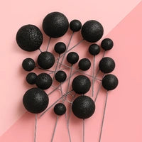 Iconic - Glitter Black - Ball Toppers - 20PCS