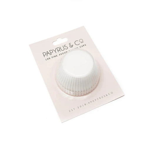 100pk Papyrus and Co Greaseproof Baking Cups - White 50mm