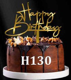 Acrylic Cake Topper - Happy Birthday - Gold