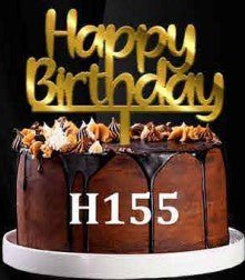 Acrylic Cake Topper - Happy Birthday - Gold