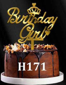 Acrylic Cake Topper - Birthday Girl - Gold