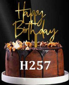 Acrylic Cake Topper - Happy Birthday - Gold