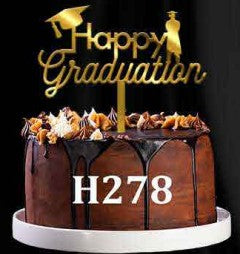Acrylic Cake Topper - Happy Graduation - Gold