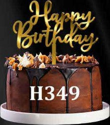 Acrylic Cake Topper - Happy Birthday - Gold