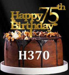 Acrylic Cake Topper - Happy 75th Birthday - Gold