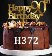 Acrylic Cake Topper - Happy 90th Birthday - Gold