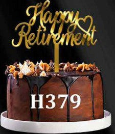 Acrylic Cake Topper - Happy Retirement V2 - Gold