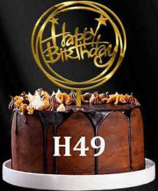 Acrylic Cake Topper - Happy Birthday - Gold