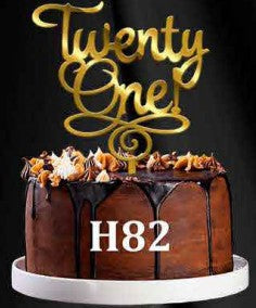 Acrylic Cake Topper - Twenty-One - Gold