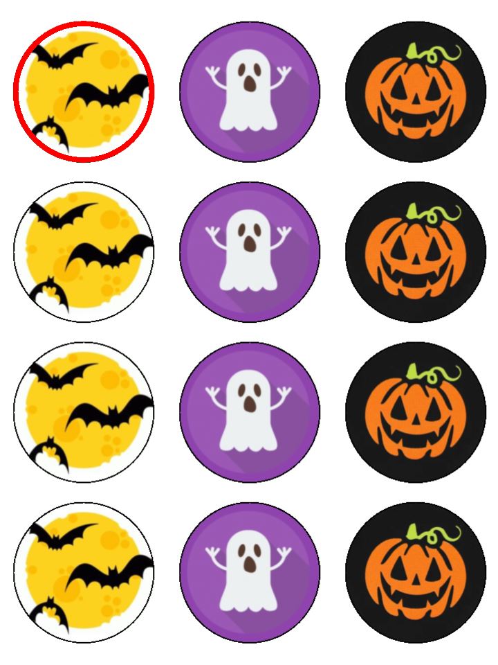 Edible Cupcake Toppers - Halloween V2