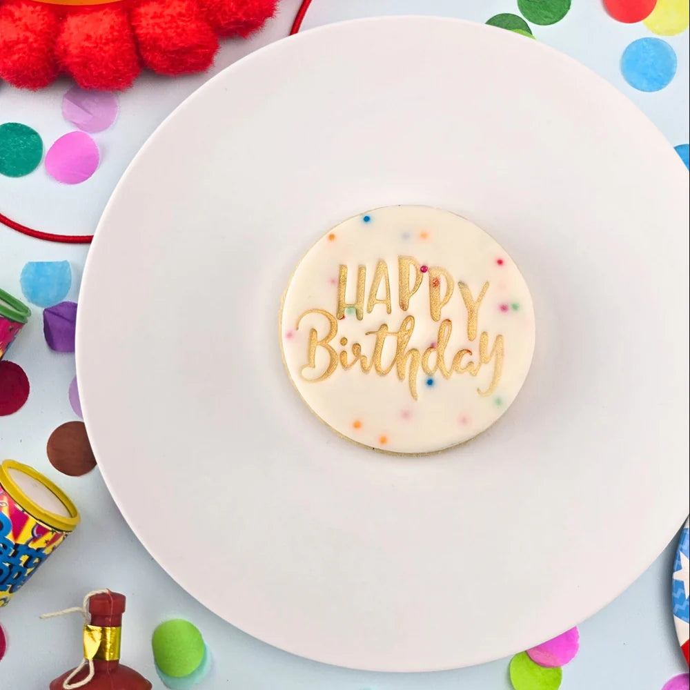Custom Cookie Cutters Embosser - Happy Birthday.