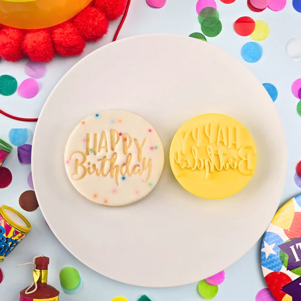 Custom Cookie Cutters Embosser - Happy Birthday.