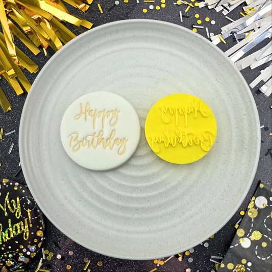 Custom Cookie Cutters Embosser - Happy Birthday V4.