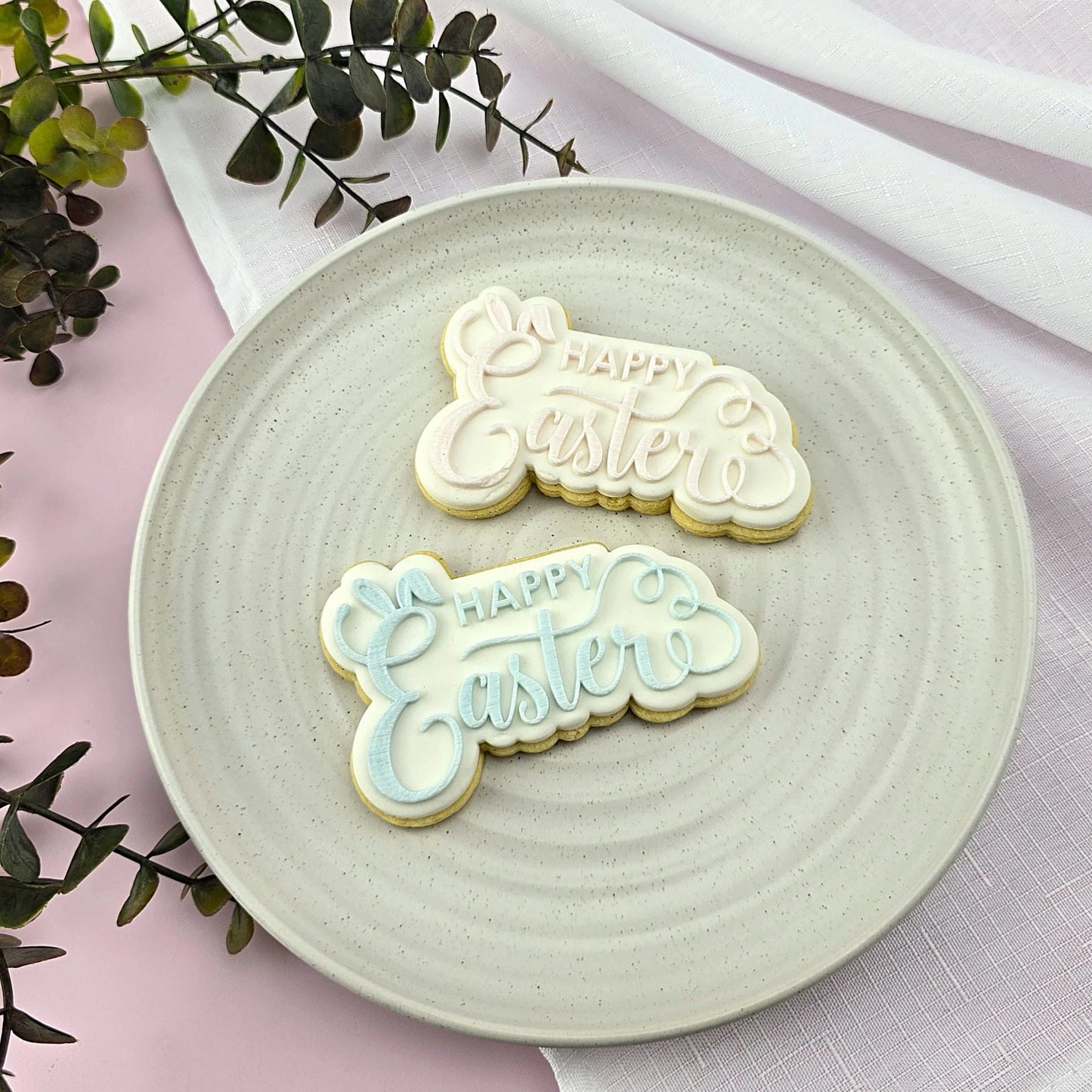 Custom Cookie Cutter Happy Easter Debosser and Cutter Set.