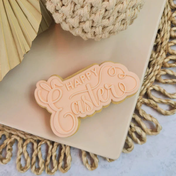Custom Cookie Cutter Happy Easter Debosser and Cutter Set.