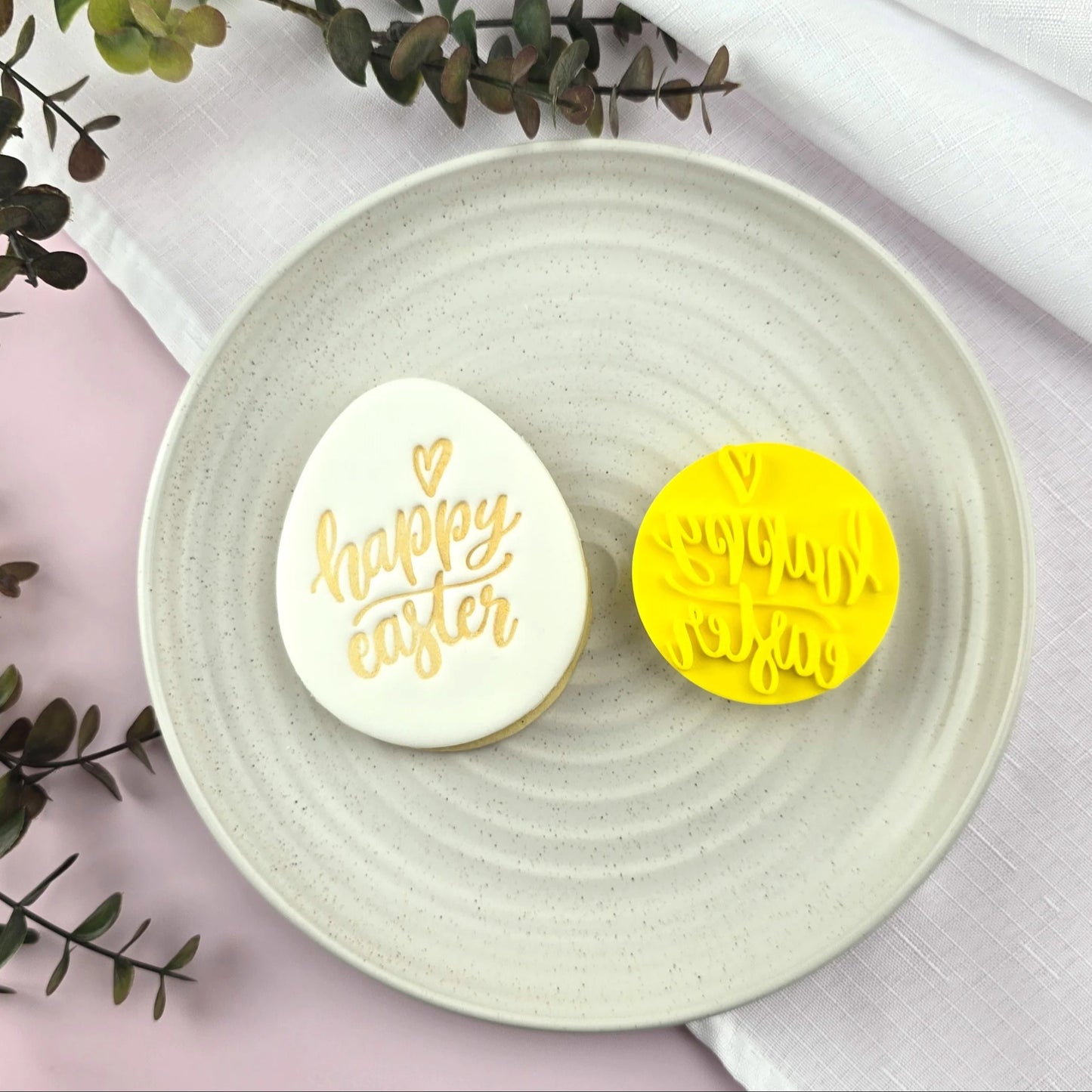 Custom Cookie Cutters Embosser - Happy Easter