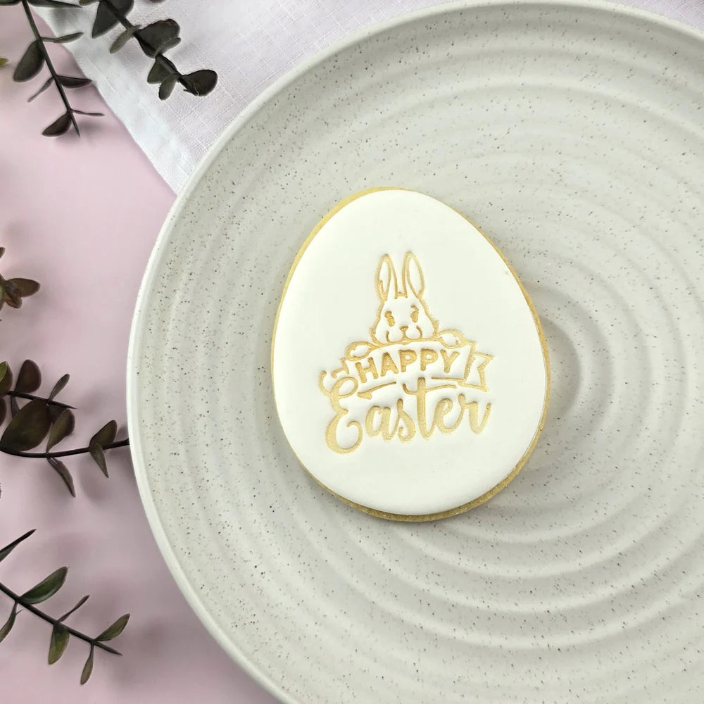 Custom Cookie Cutters Embosser - Happy Easter V2