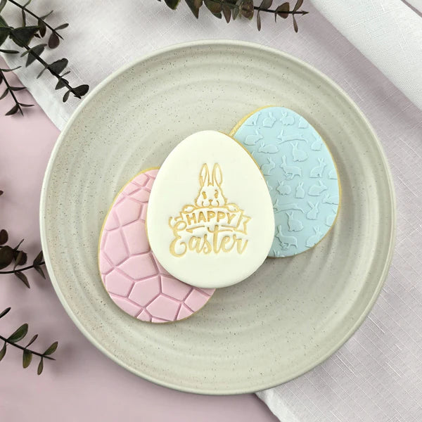 Custom Cookie Cutters Embosser - Happy Easter V2