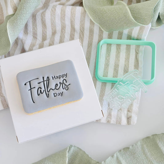 Custom Cookie Cutters - (SweetP) - Rectangle Happy Fathers Day