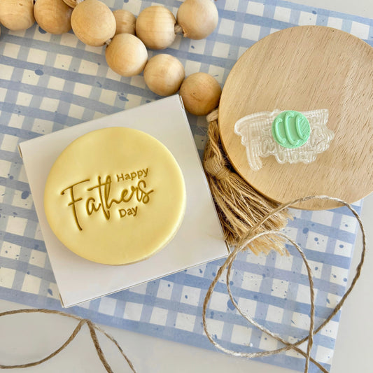 Custom Cookie Cutters - (SweetP) - Happy Fathers Day Stamp
