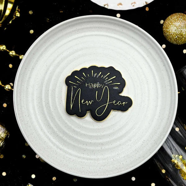 Custom Cookie Cutters Happy New Year Debosser and Cutter Set.