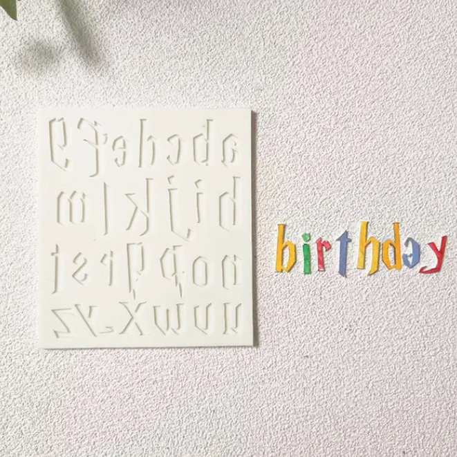 Silicone Mould - Gothic Font - Lowercase - S670