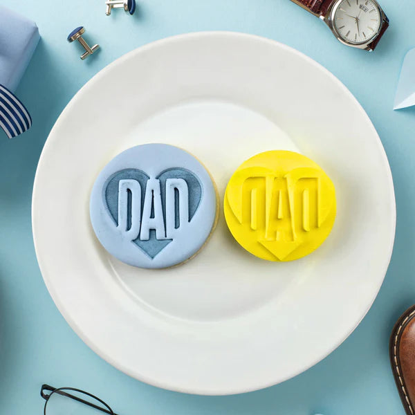 Custom Cookie Cutters Embosser - Dad in heart.