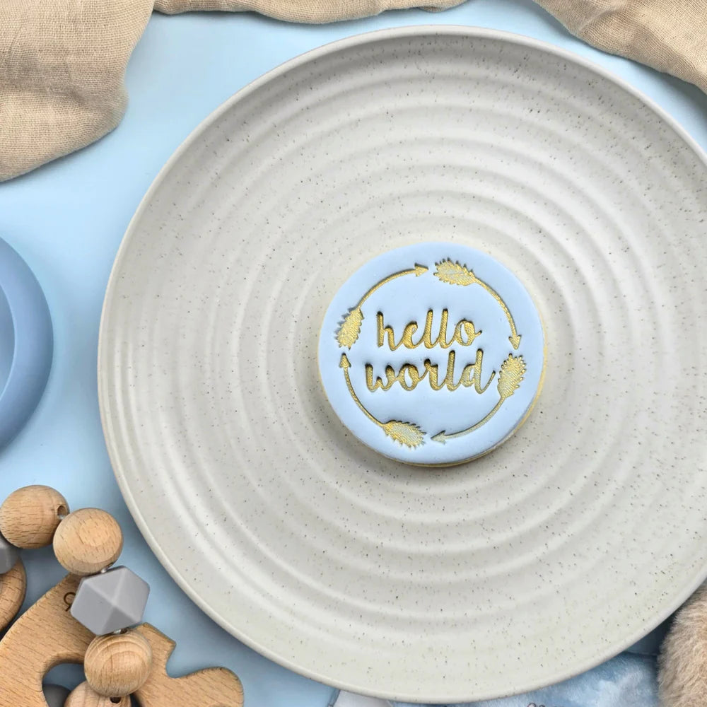 Custom Cookie Cutters Embosser - Hello World.