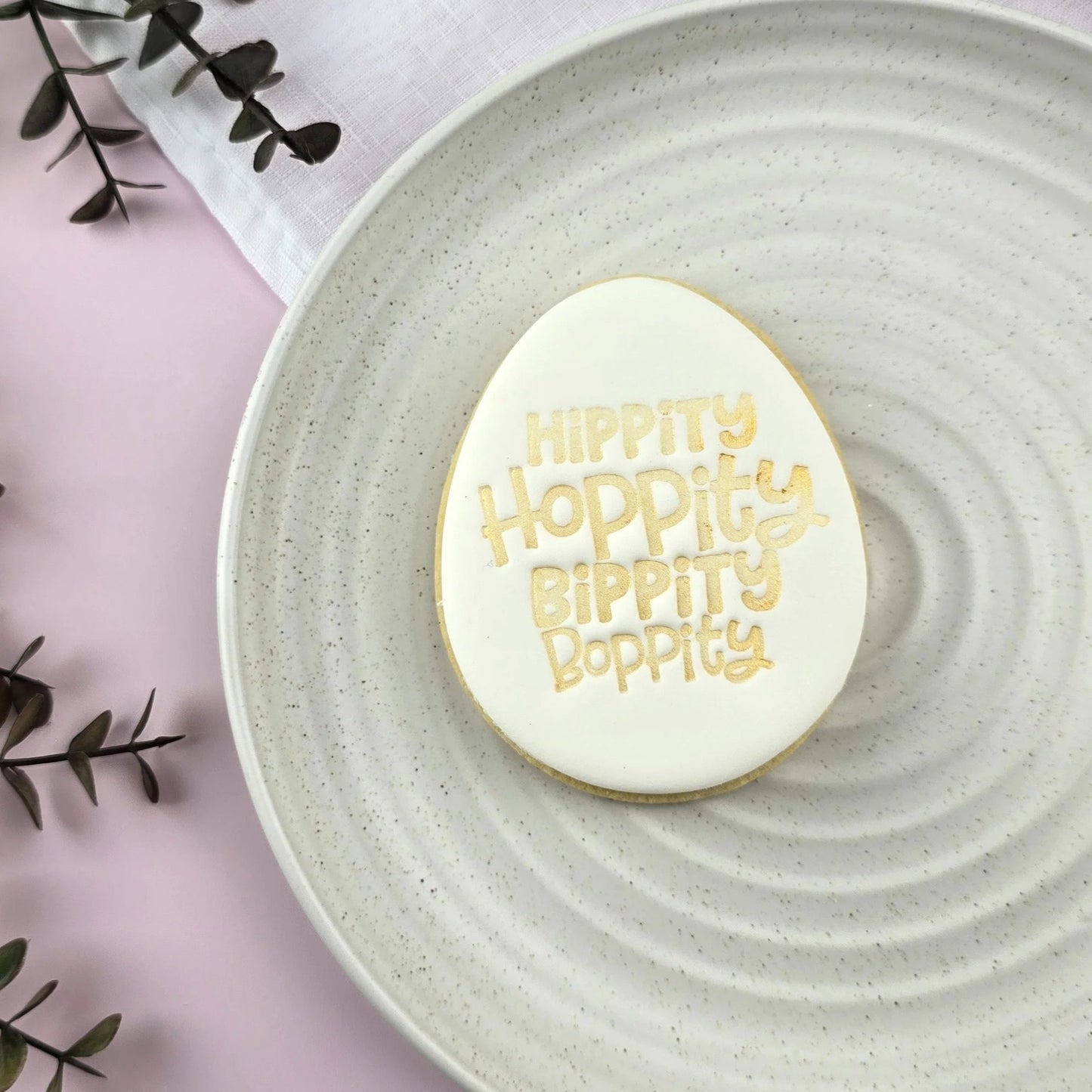 Custom Cookie Cutters Embosser - Hippity Hoppity Bippity Boppity.