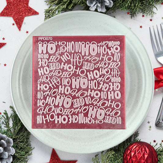 Custom Cookie Cutters - HoHoHo Pattern Plate.