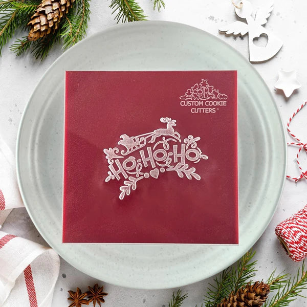Custom Cookie Cutters Ho Ho Ho 3D Raised Debosser.