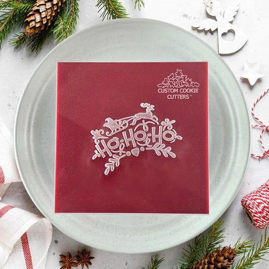 Custom Cookie Cutters Ho Ho Ho 3D Raised Debosser.