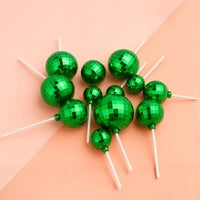 Iconic - Green - Disco Ball Toppers - 12PCS