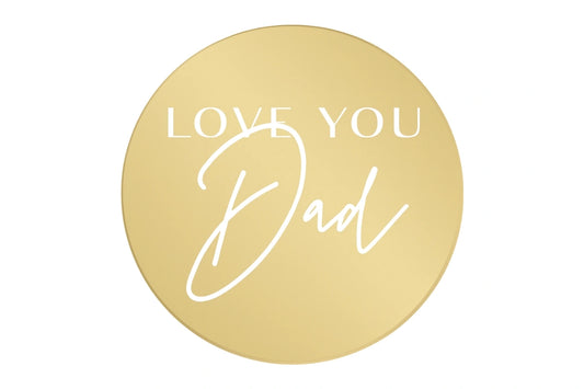 Acrylic Toppers - Love You Dad - 6Pk - Gold