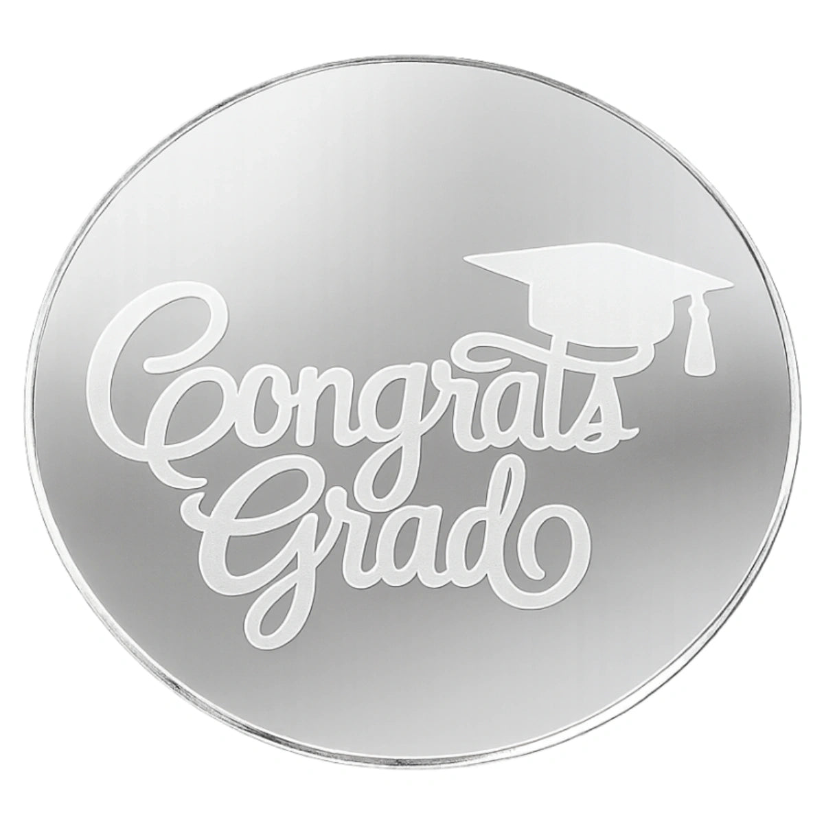 Iconic - Silver Congrats Grad - Acrylic Disc's - 6PC