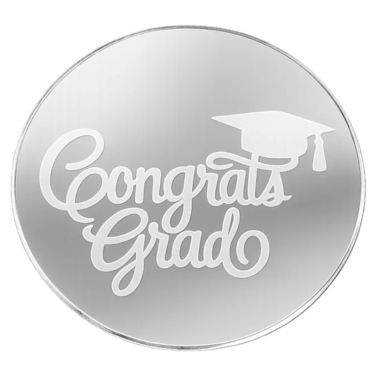 Iconic - Silver Congrats Grad - Acrylic Disc's - 6PC