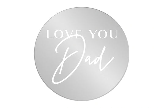 Acrylic Toppers - Love You Dad - 6Pk - Silver