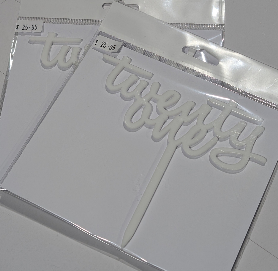 Acrylic Topper - Twenty One - White