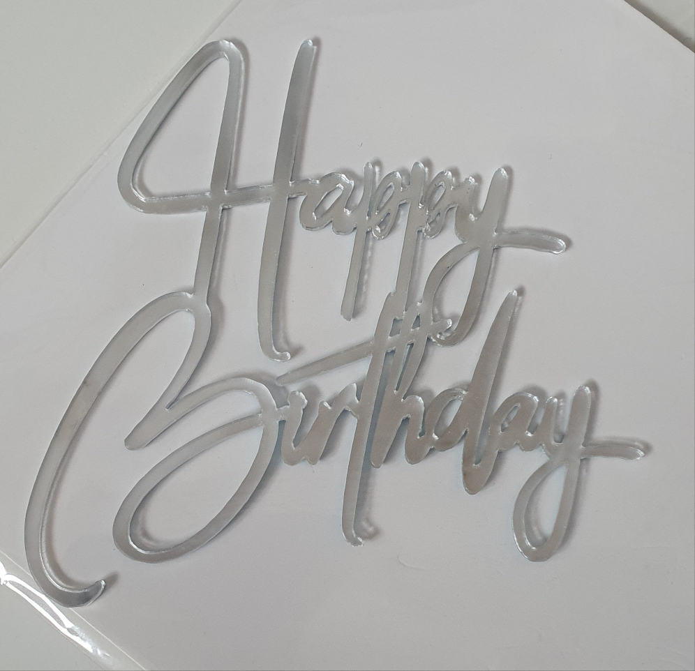 Acrylic Fropper - Happy Birthday - Assorted Colours