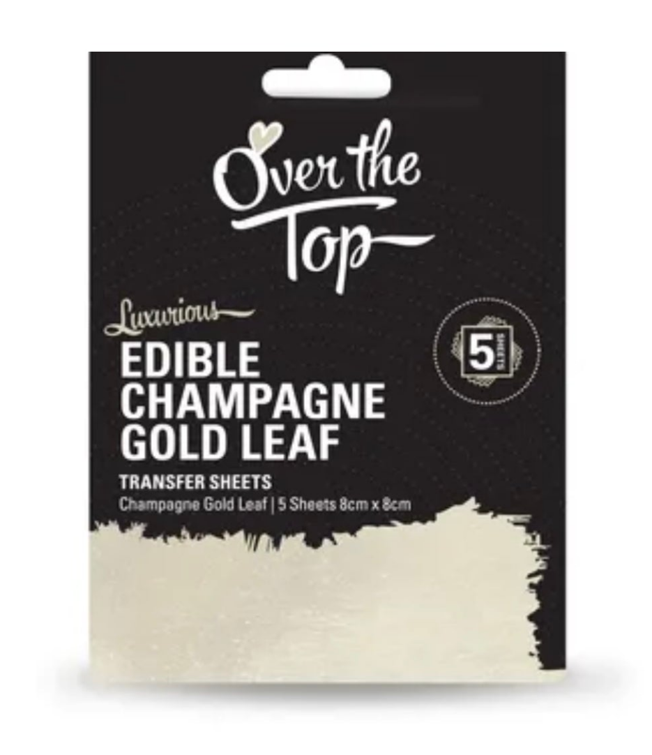 5PK Over The Top Edible Champagne Gold Leaf