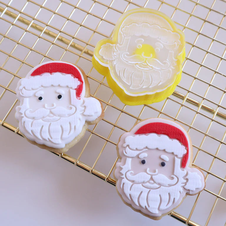 Custom Cookie Cutter - Mini Santa Cutter and Debosser Set.