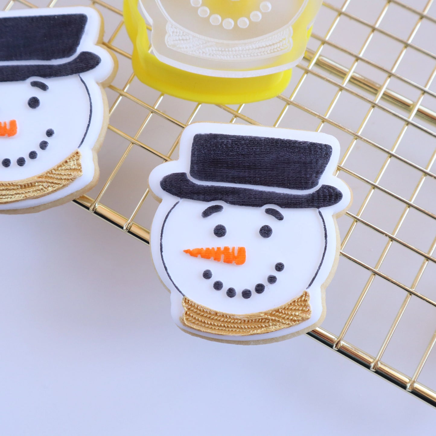 Custom Cookie Cutter - Mini Snowman Cutter and Debosser Set.