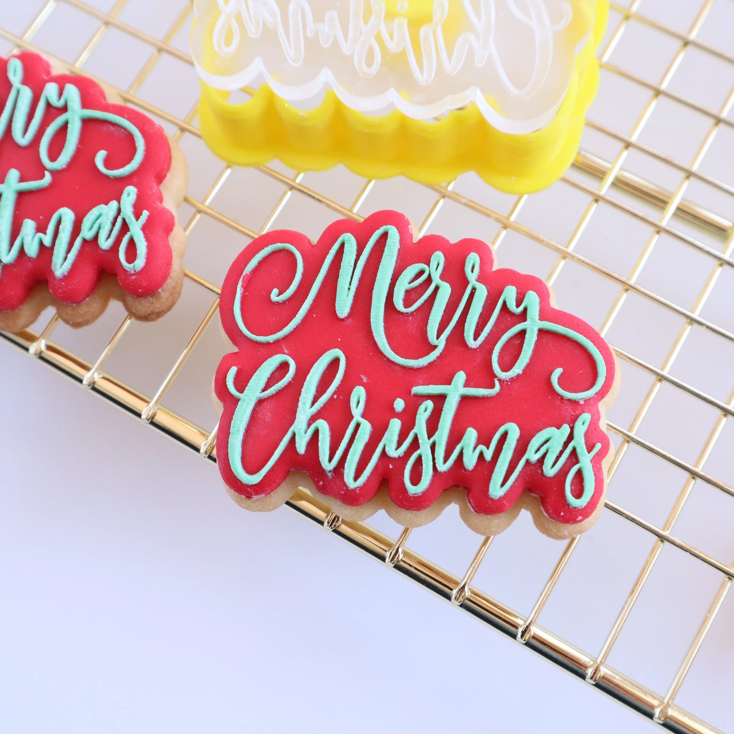Custom Cookie Cutters - Mini Merry Christmas Cutter & Debosser Set.