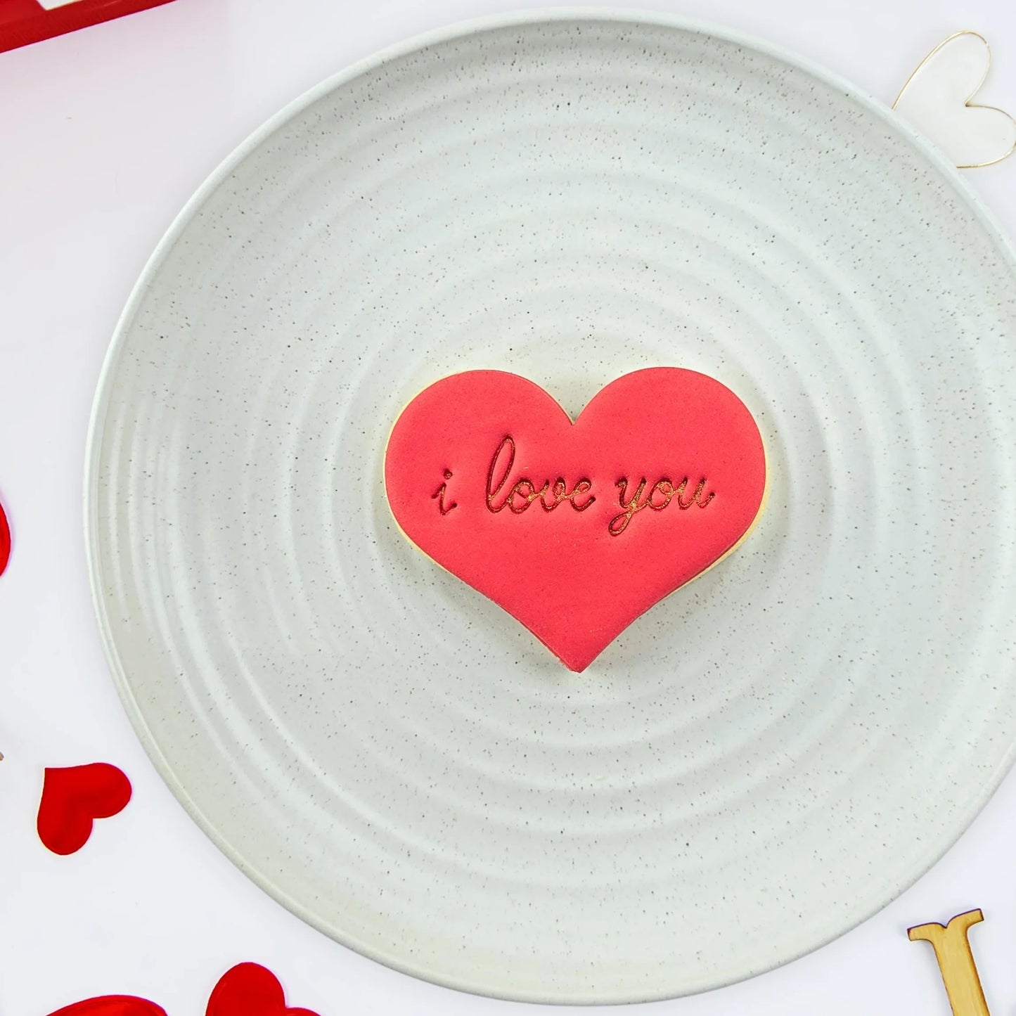 Custom Cookie Cutters Embosser - I love you.